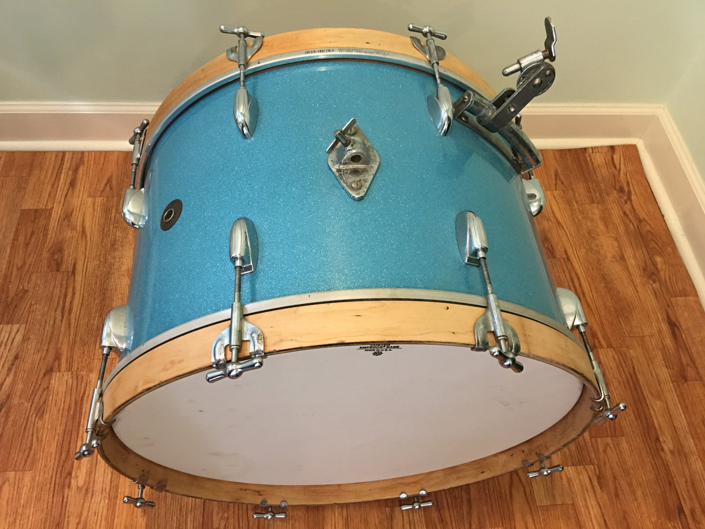 1952 Gretsch 14"x22" Round Badge "Name Band" 3 Ply Bass Drum