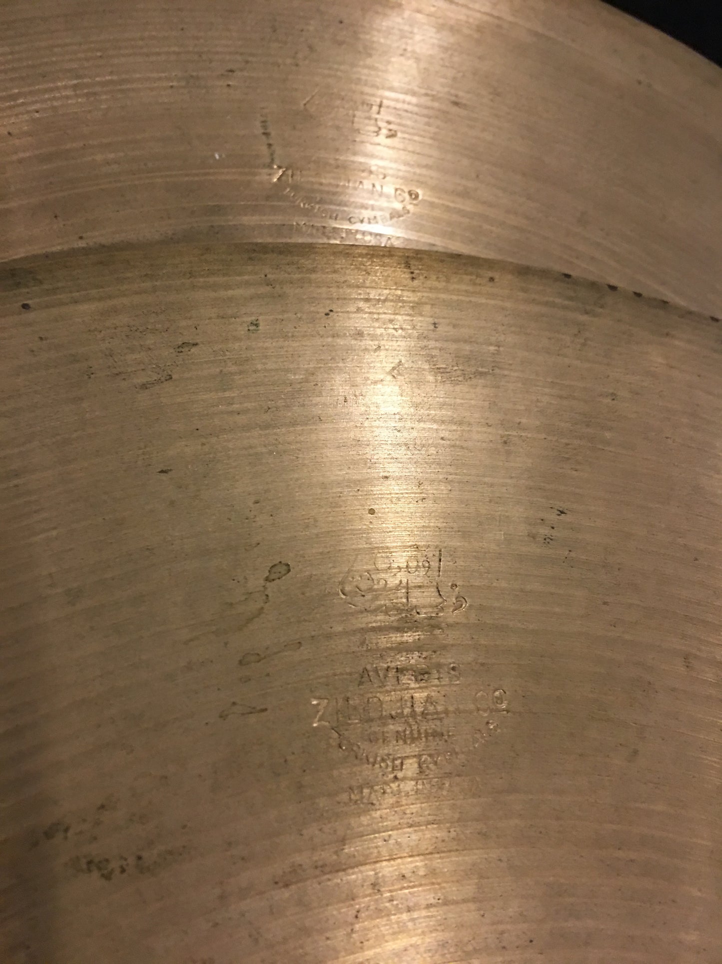 14" Zildjian A early '50s Trans Stamp Hi Hat Cymbal Pair 618/692g #497