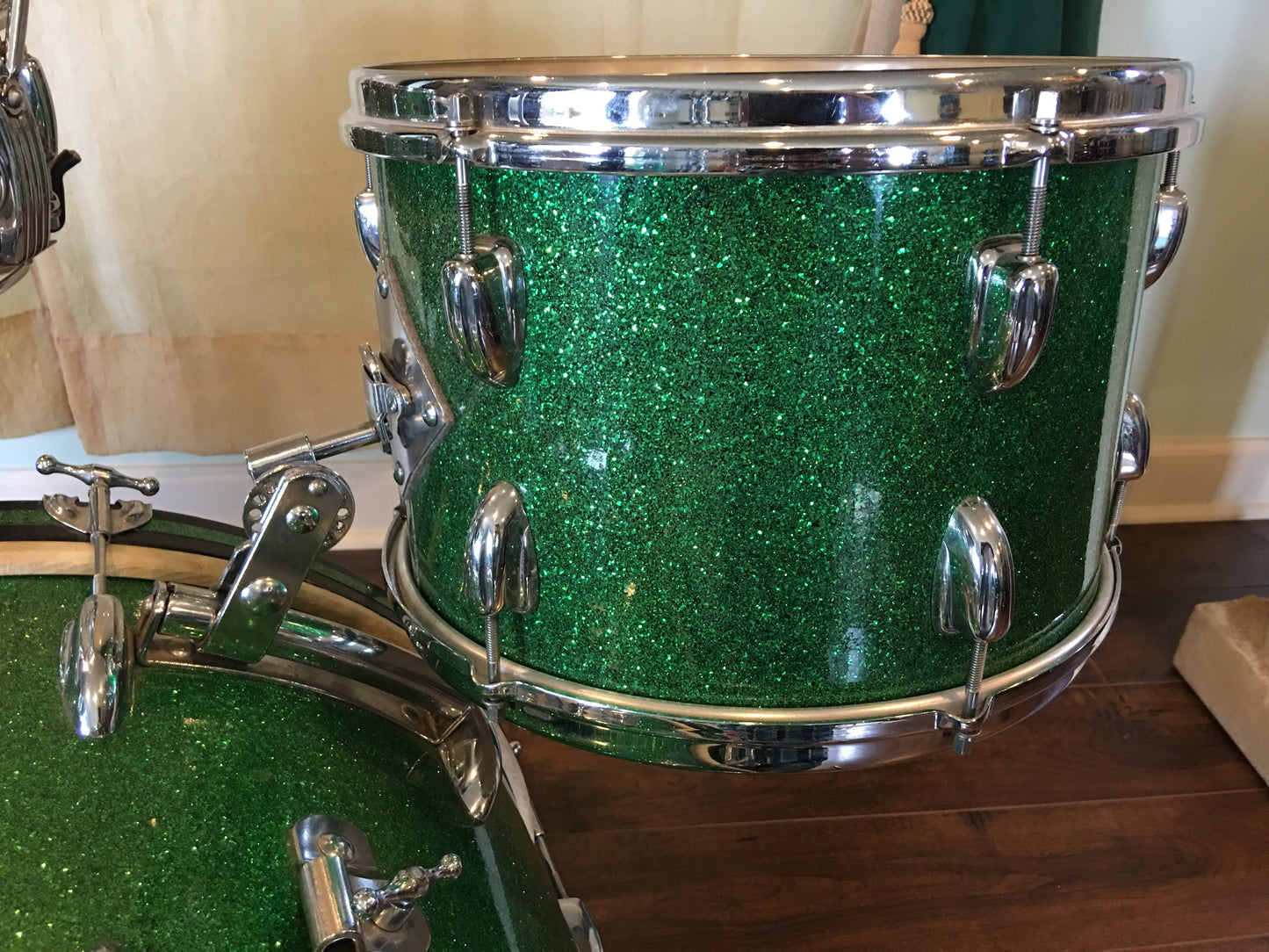 1956 Slingerland Green Sparkle Gene Krupa Deluxe Radio King Ensemble 1N
