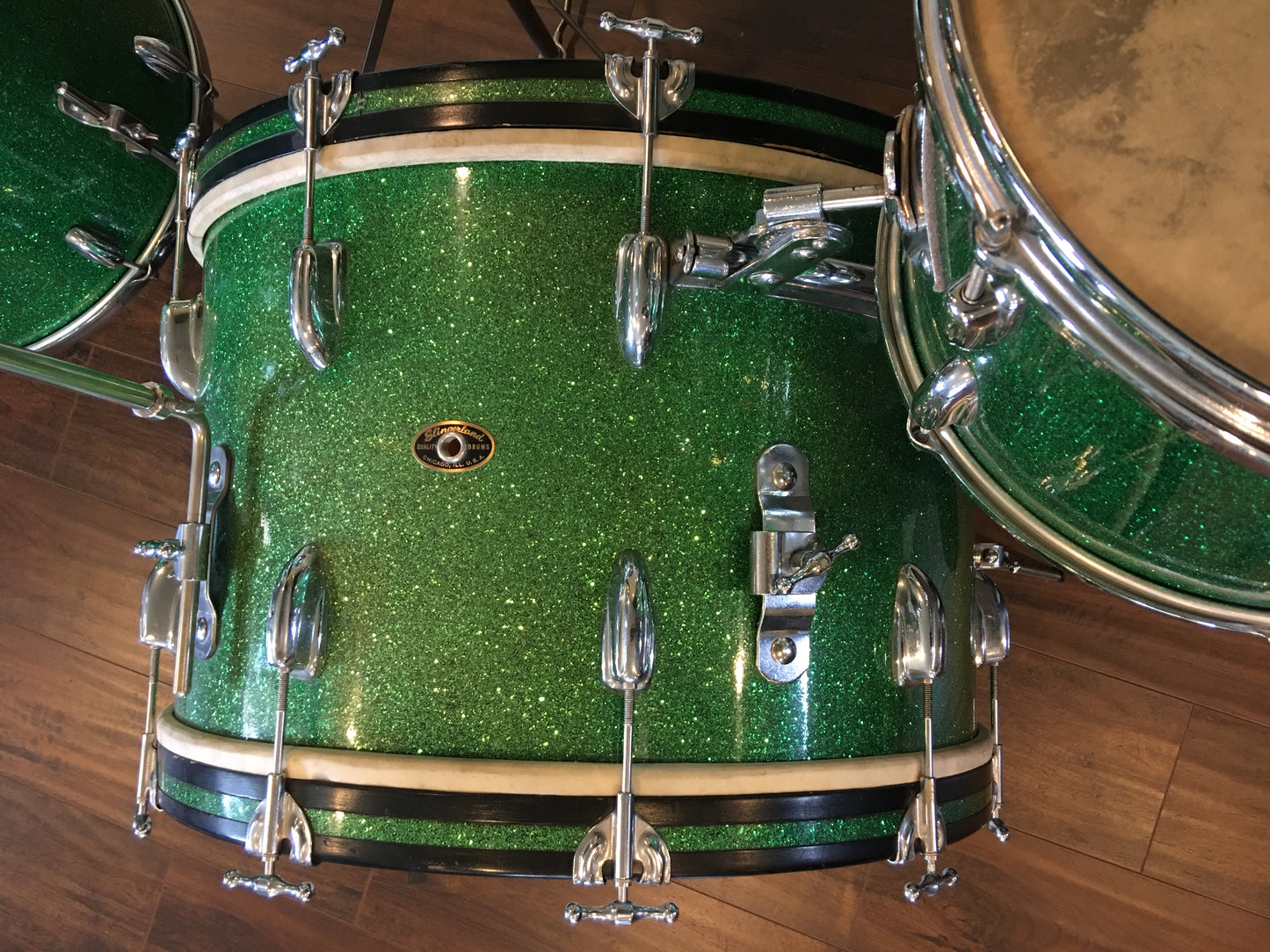 1956 Slingerland Green Sparkle Gene Krupa Deluxe Radio King Ensemble 1N