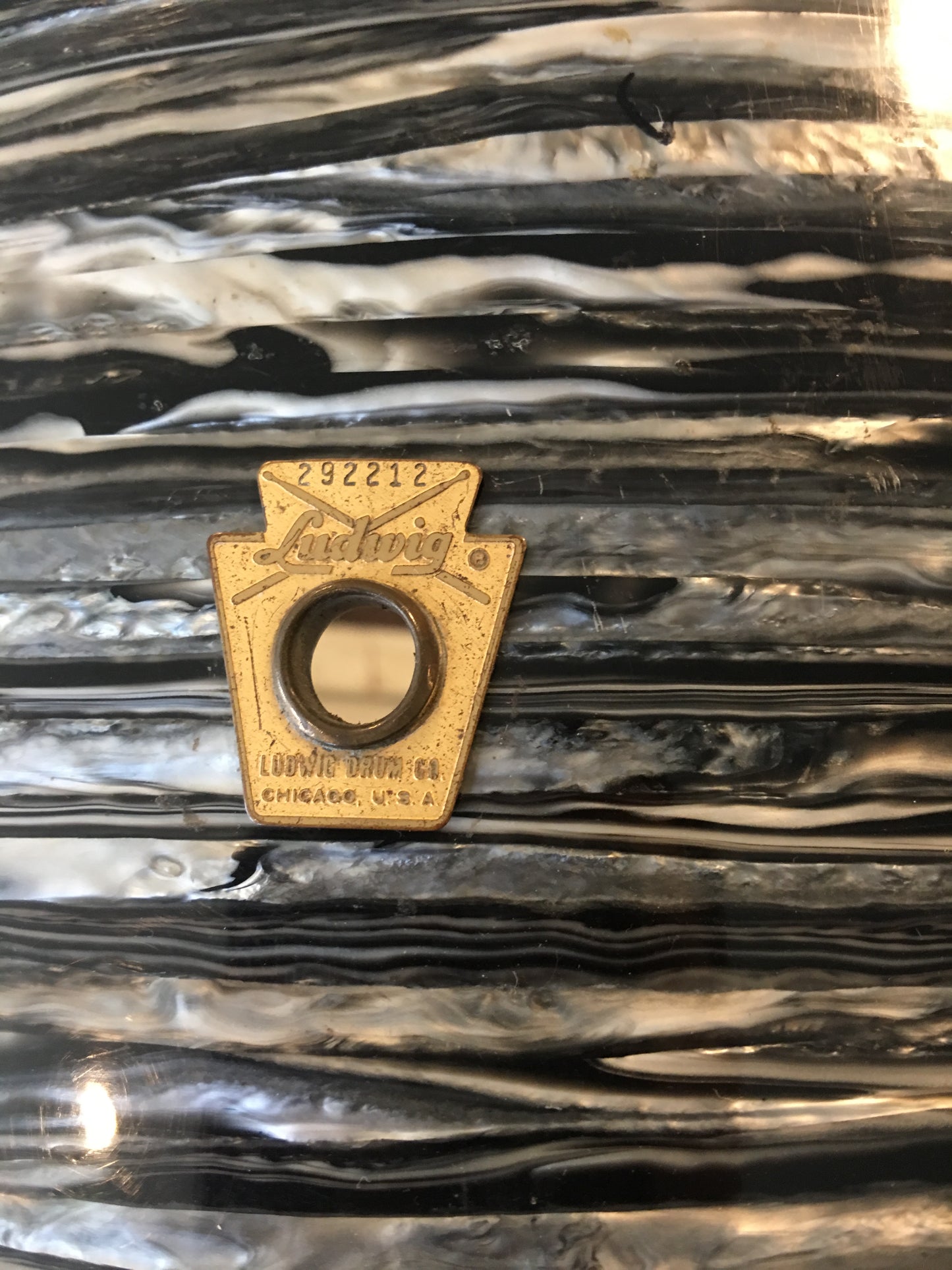1960s Ludwig 14x20 Keystone Club Date Bass Drum Shell Oyster Black Pearl