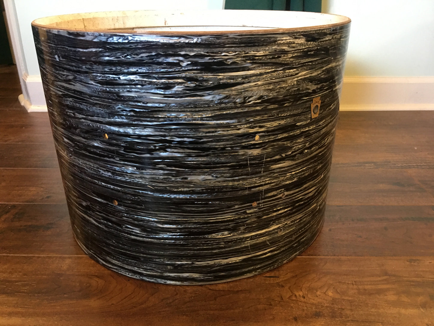 1960s Ludwig 14x20 Keystone Club Date Bass Drum Shell Oyster Black Pearl