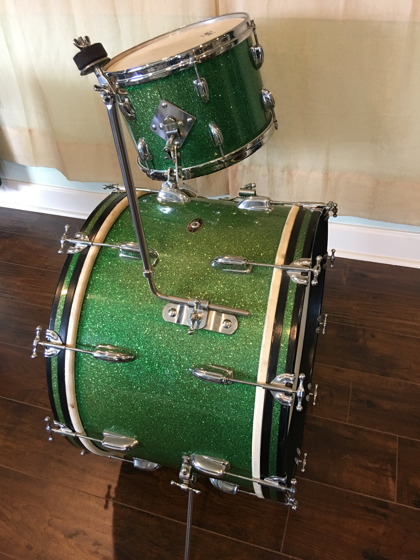 1956 Slingerland Green Sparkle Gene Krupa Deluxe Radio King Ensemble 1N