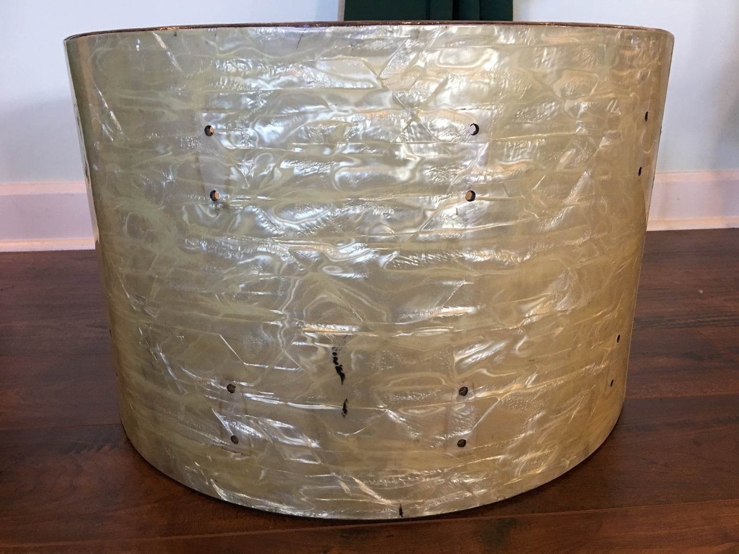 1960's Ludwig 14x22 Keystone Super Classic Bass Drum Shell White Marine Pearl