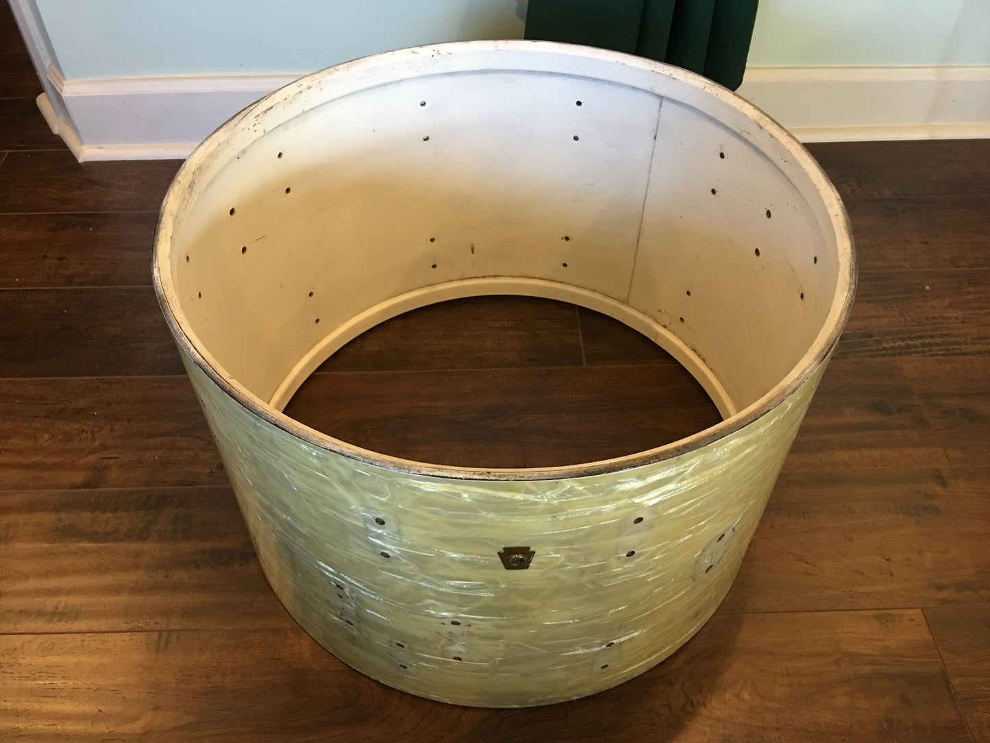 1960's Ludwig 14x22 Keystone Super Classic Bass Drum Shell White Marine Pearl