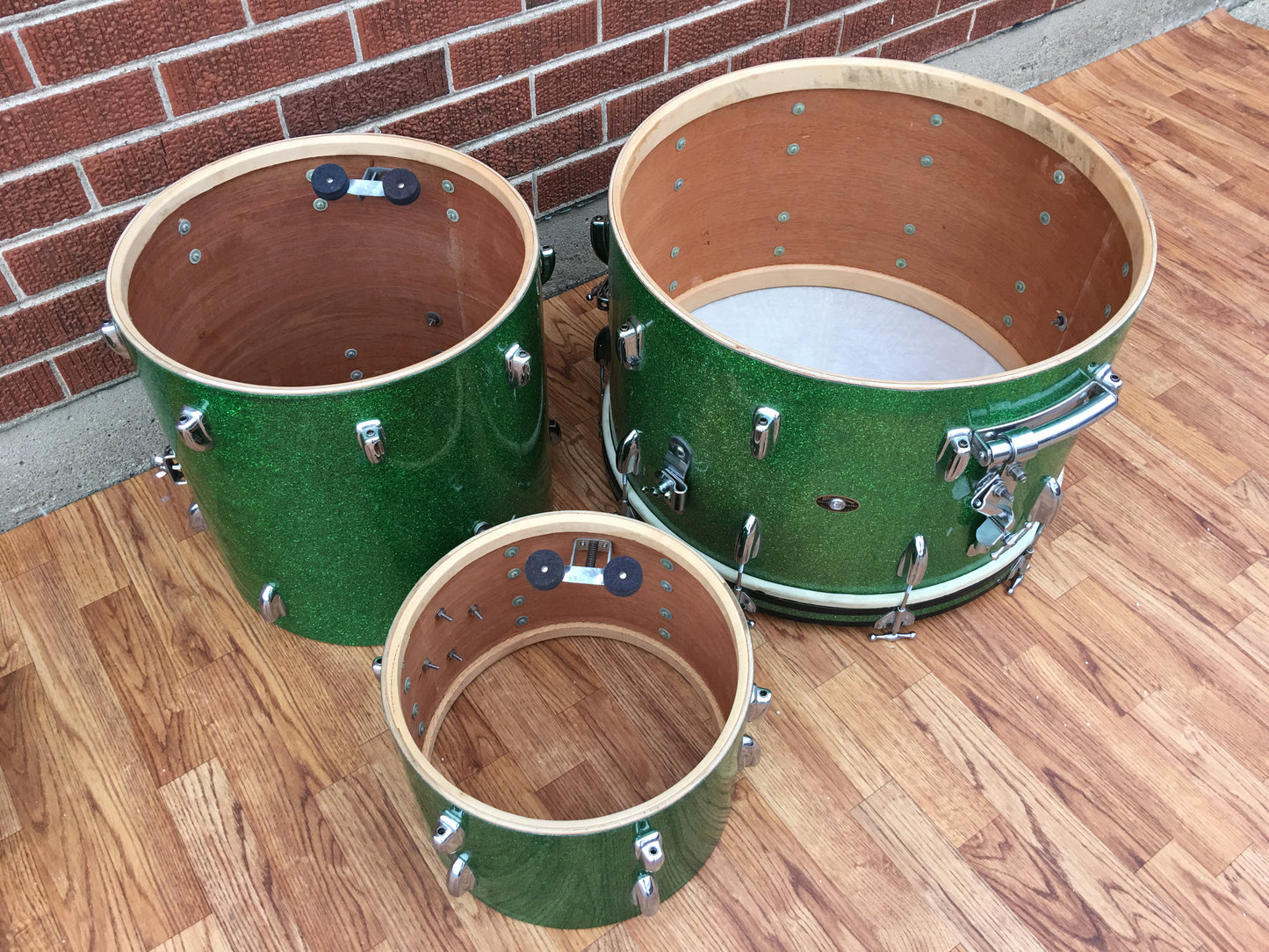 1956 Slingerland Green Sparkle Gene Krupa Deluxe Radio King Ensemble 1N
