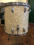 1960's Rogers Cleveland Holiday 16x16 White Marine Pearl Floor Tom Drum