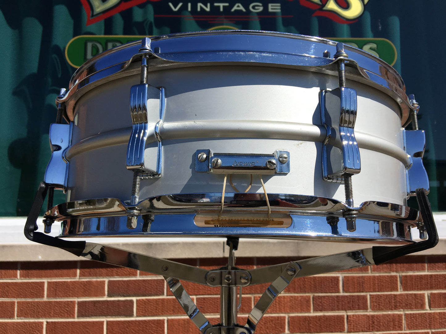 Ludwig 1977/78 Acrolite 5x14 Snare Drum Blue & Olive Badge
