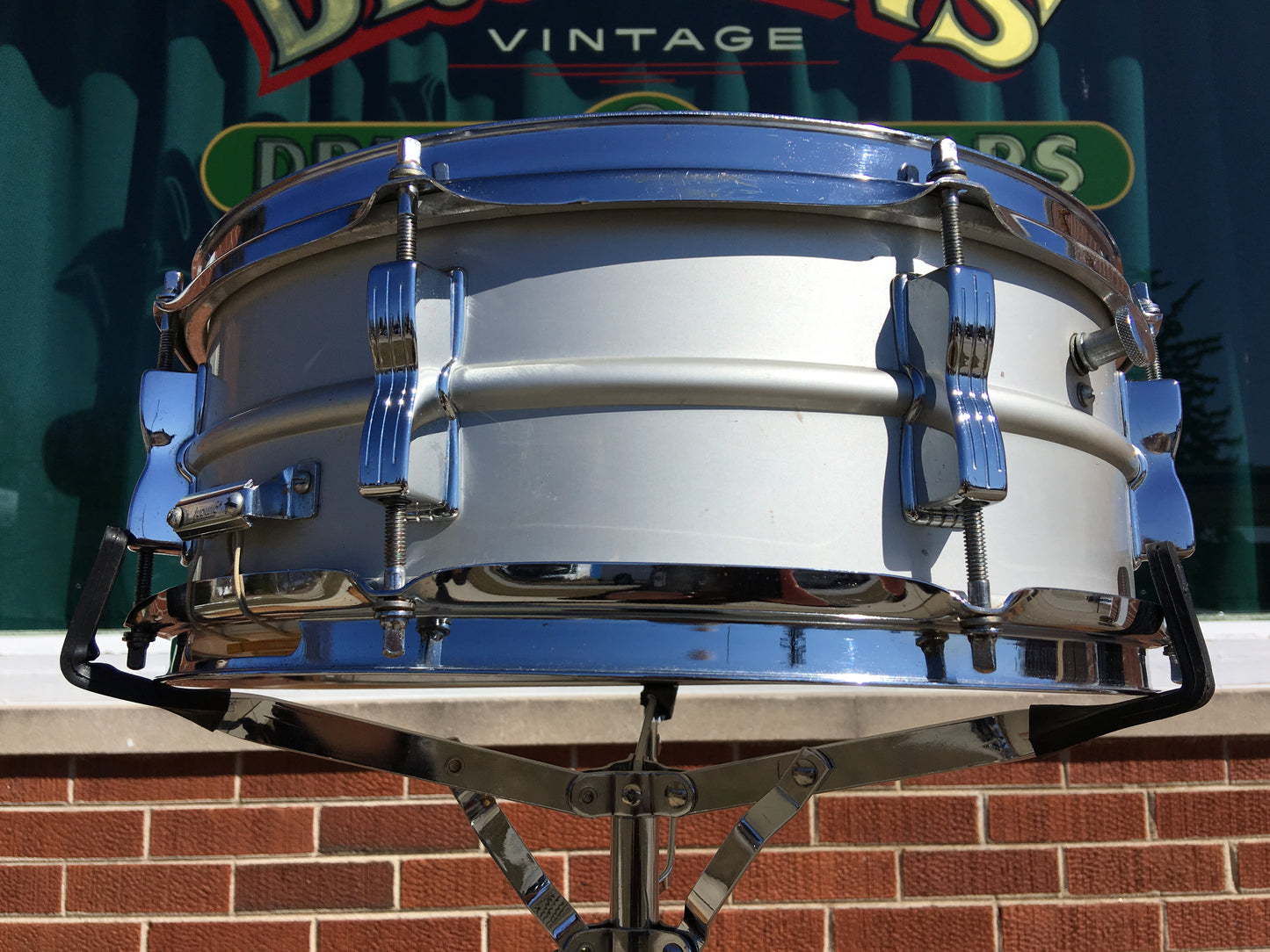Ludwig 1977/78 Acrolite 5x14 Snare Drum Blue & Olive Badge