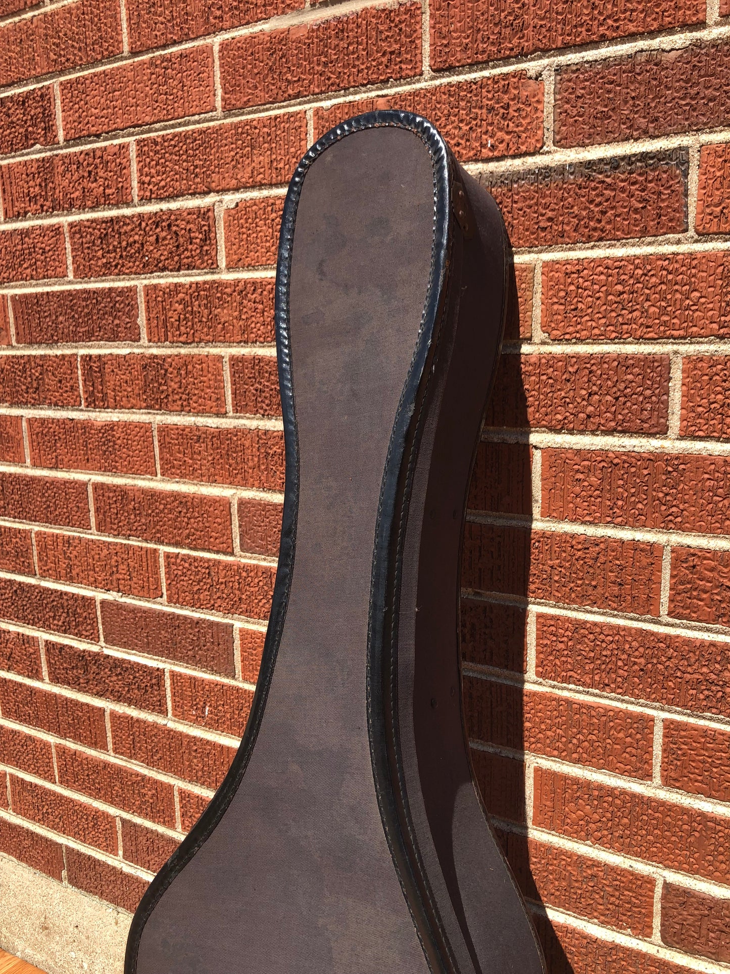 Vintage 1930s Geib Purple Liner Parlor Acoustic Guitar Case Grey for Gibson, Kay, Others