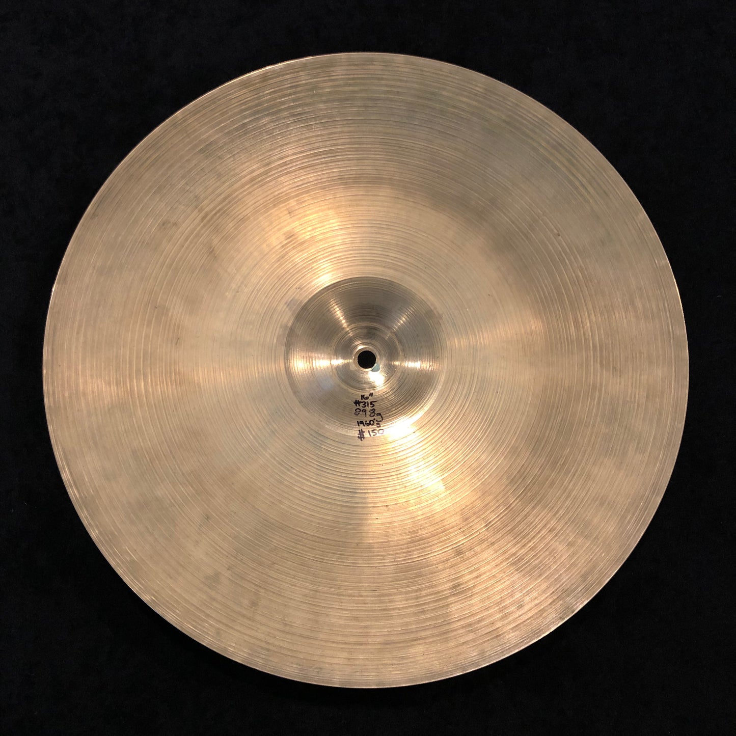 16" Zildjian A 1960s Crash Cymbal 898g #315