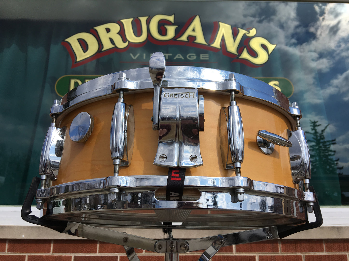 1973 Gretsch 10 Lug 5.5x14 Snare Drum Natural Maple 6 ply Model 4158