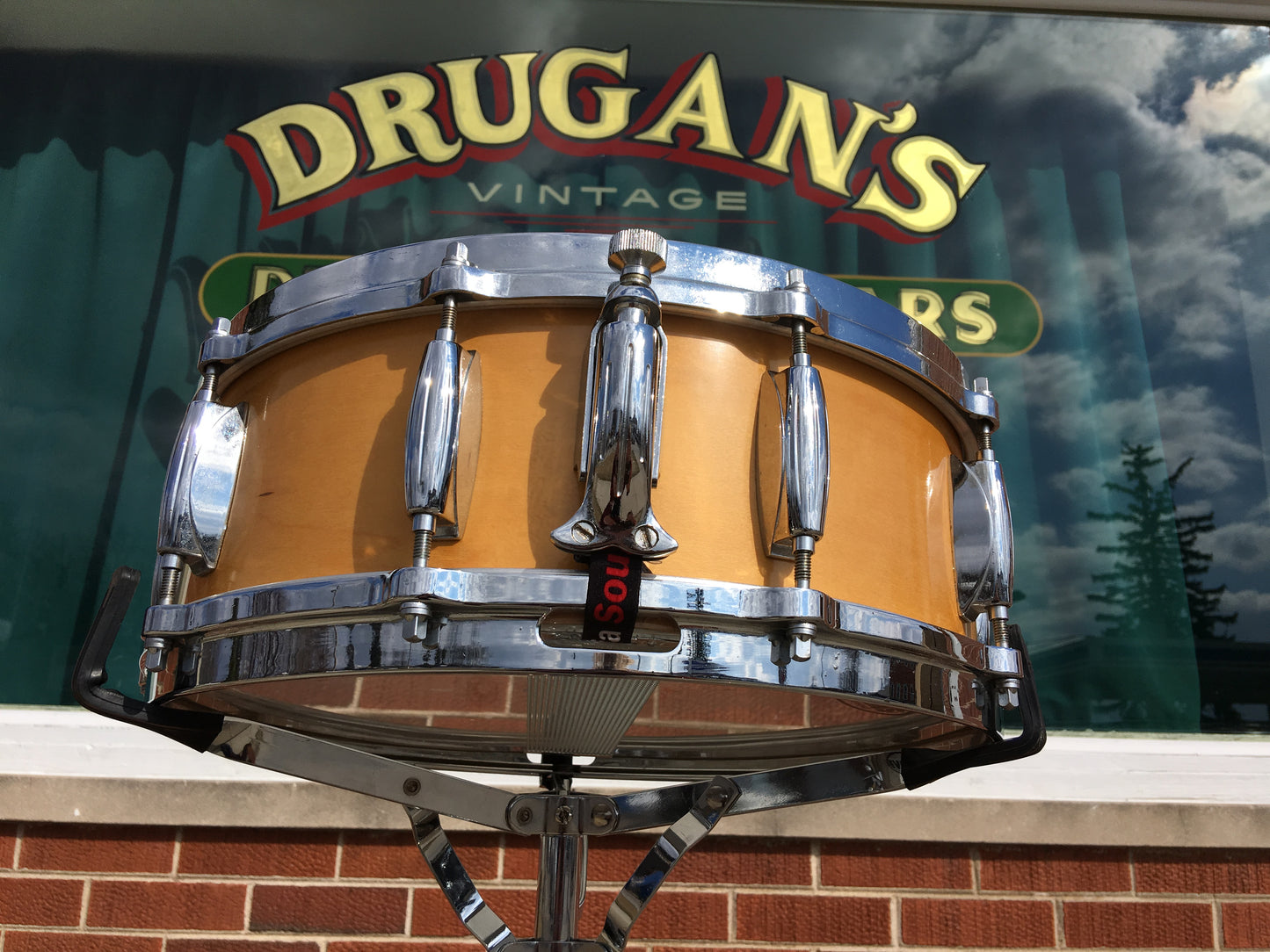 1973 Gretsch 10 Lug 5.5x14 Snare Drum Natural Maple 6 ply Model 4158