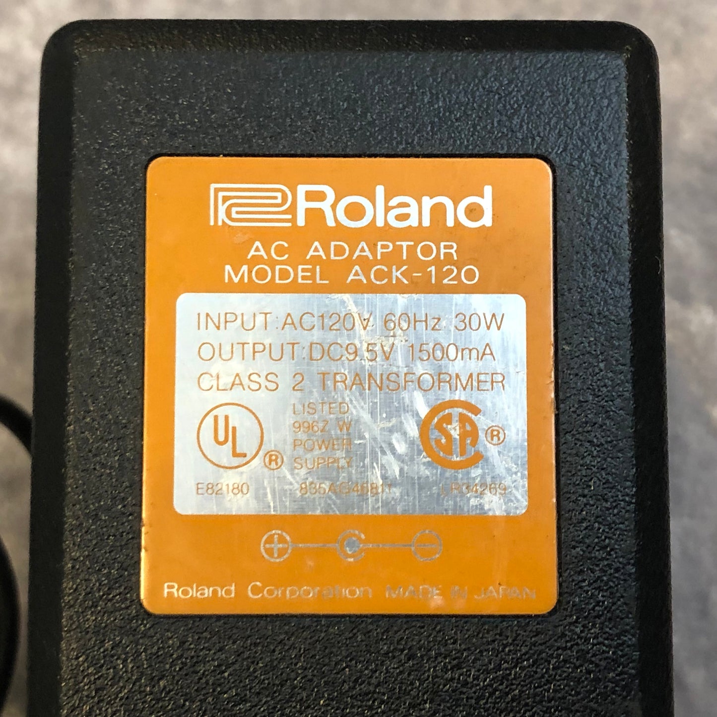 Roland ACK-120 9.5V 1500mA Negative Center Power Supply