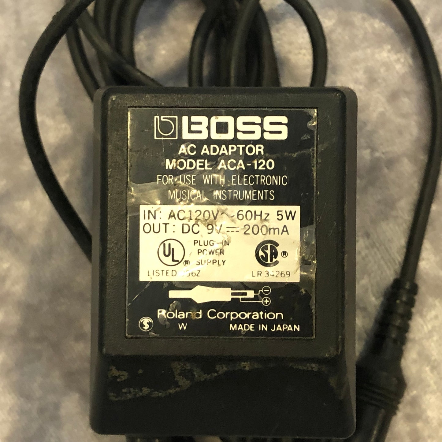 Vintage Boss ACA-120 9V 200mA Negative Center Power Supply