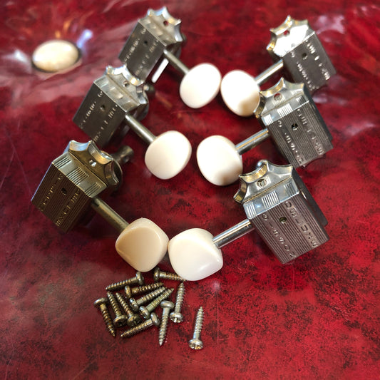 Gibson PMMH-060 White Button Double Line 3+3 Guitar Tuner Set