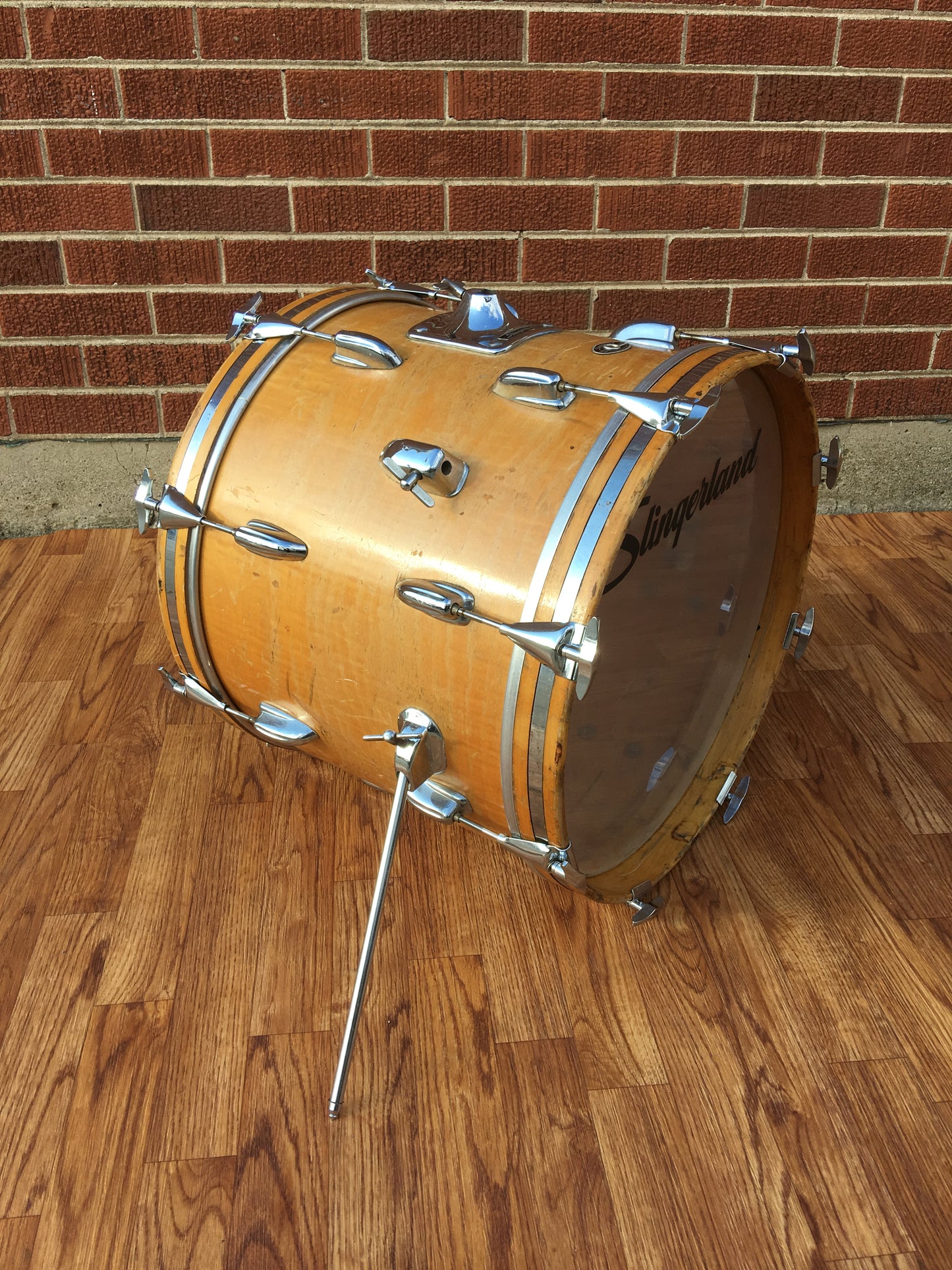 1970's Slingerland 14x18 Bop Bass Drum 3 Ply Natural Maple