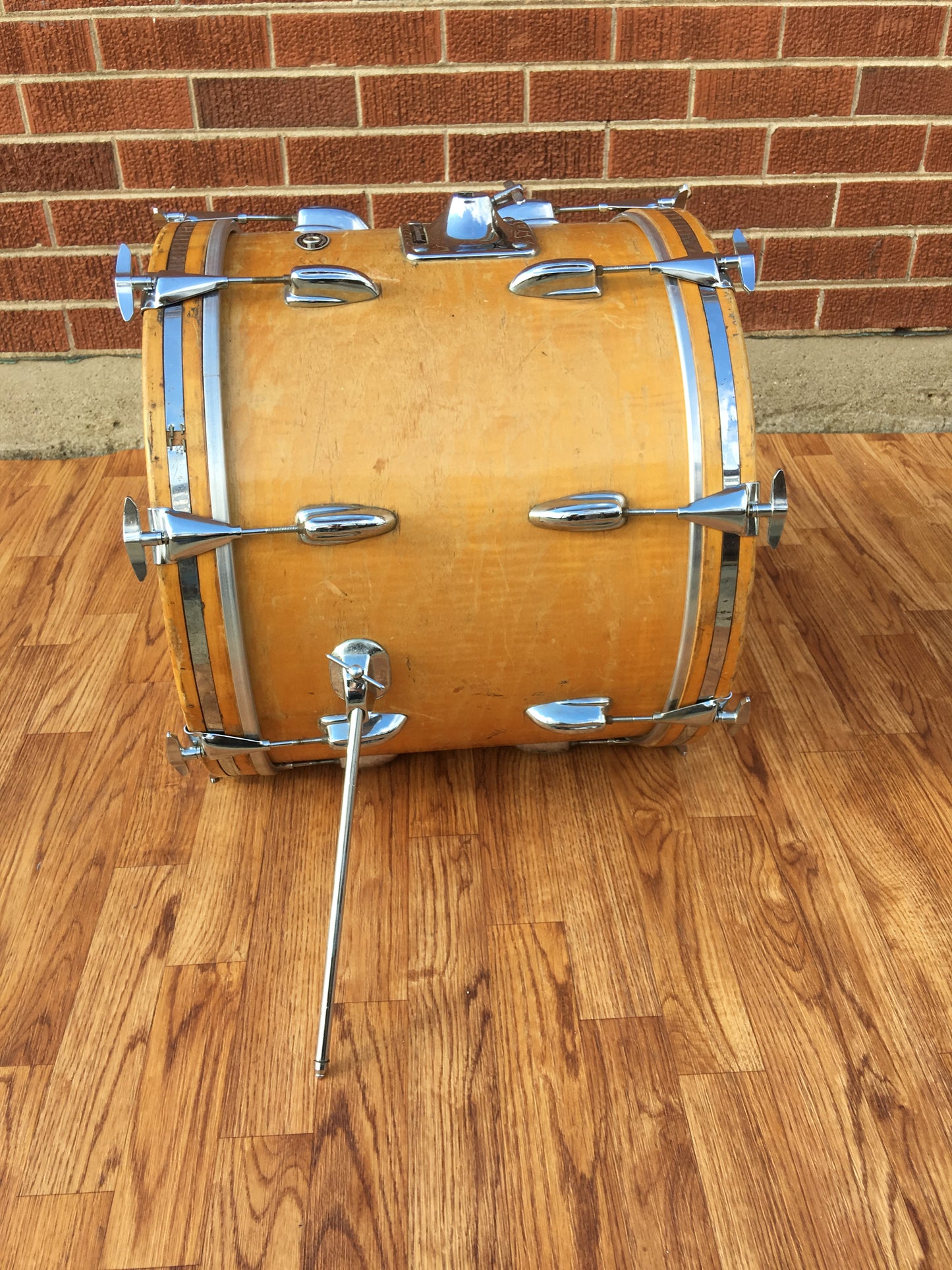1970's Slingerland 14x18 Bop Bass Drum 3 Ply Natural Maple