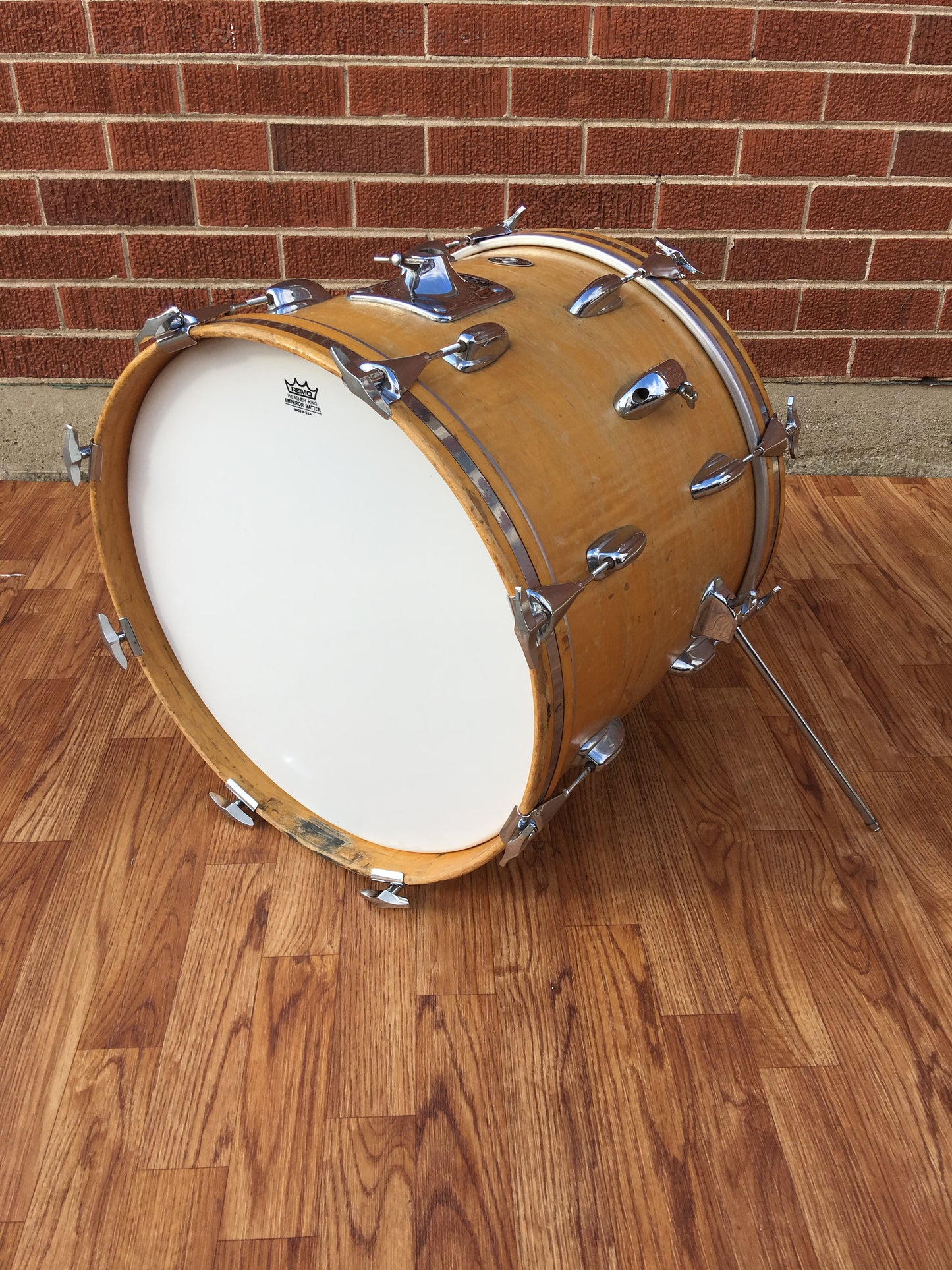 1970's Slingerland 14x18 Bop Bass Drum 3 Ply Natural Maple