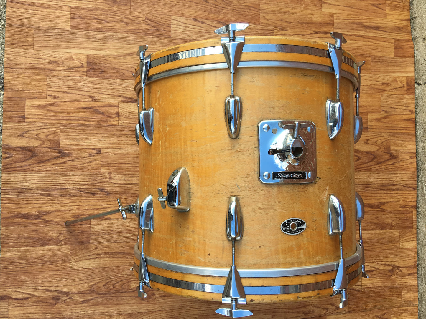1970's Slingerland 14x18 Bop Bass Drum 3 Ply Natural Maple