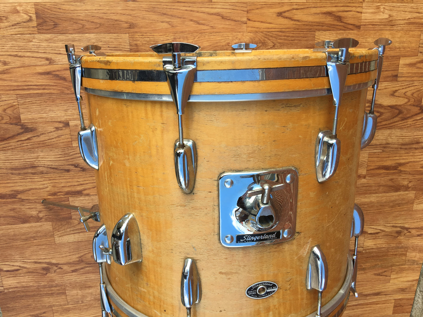 1970's Slingerland 14x18 Bop Bass Drum 3 Ply Natural Maple