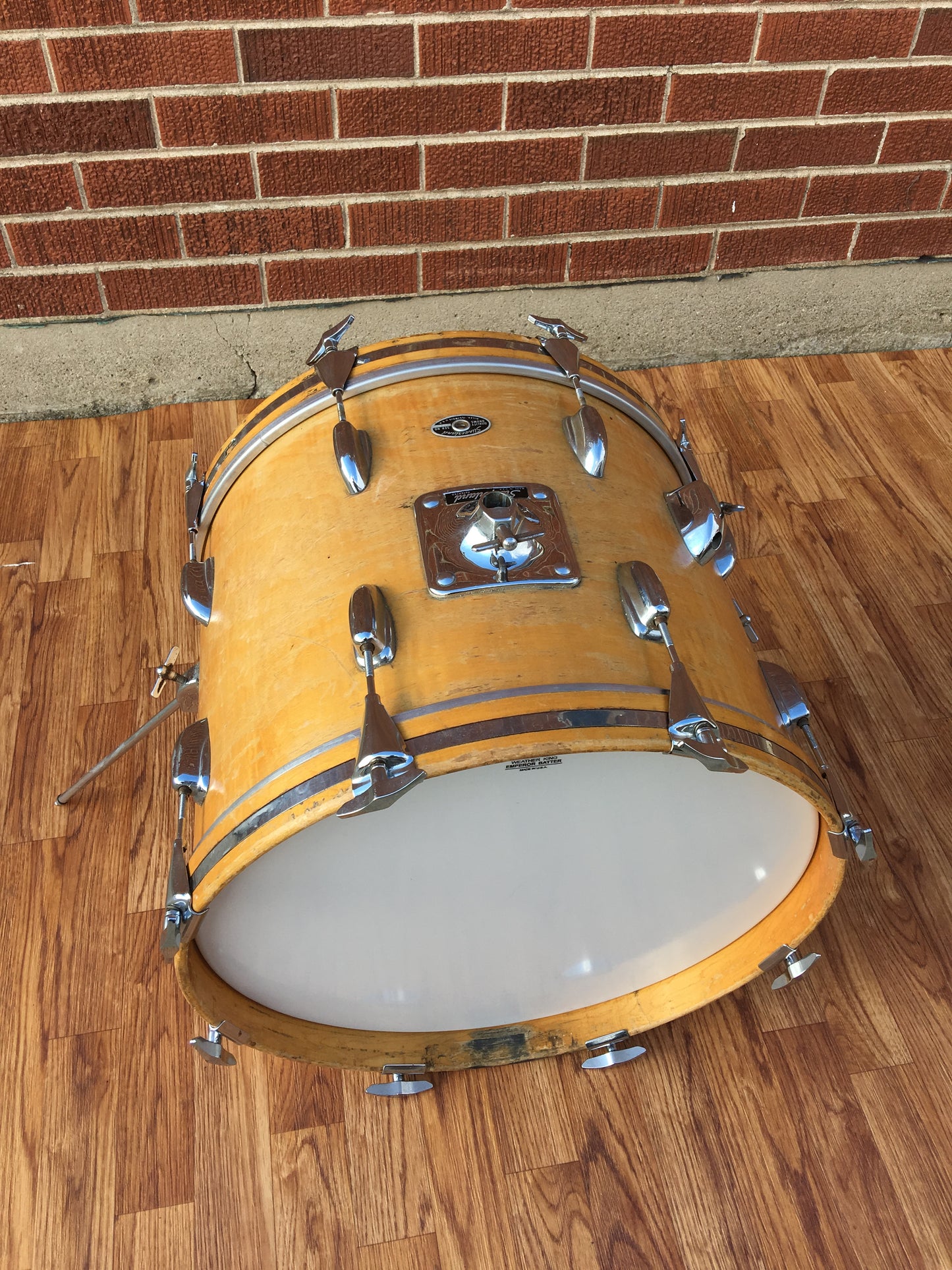 1970's Slingerland 14x18 Bop Bass Drum 3 Ply Natural Maple