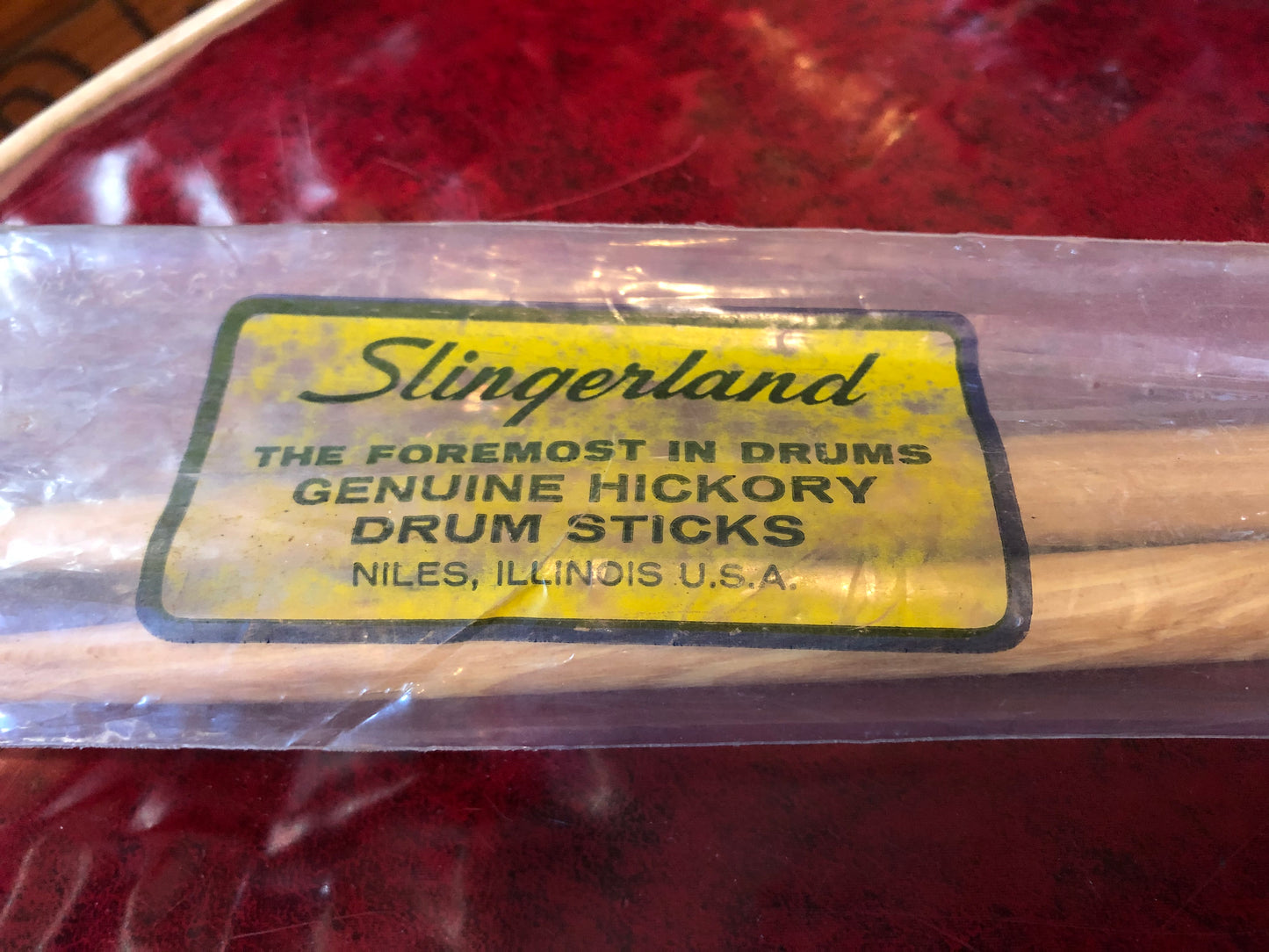 1960s N.O.S. Slingerland Barrett Deems 19A Wood Tip Drum Sticks w/ Original Bag