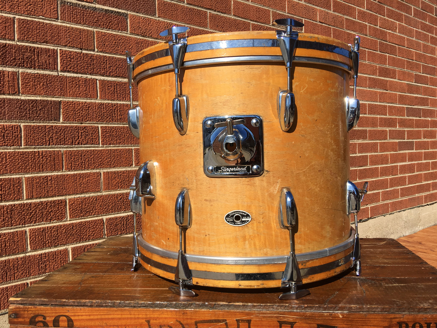 1970's Slingerland 14x18 Bop Bass Drum 3 Ply Natural Maple