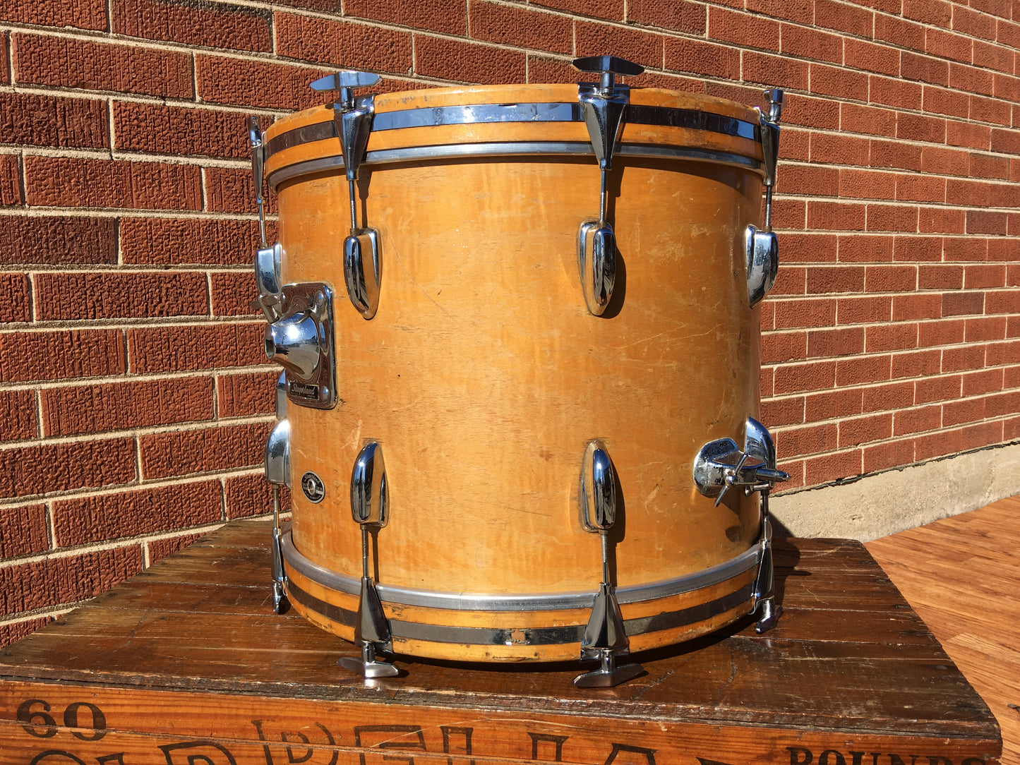 1970's Slingerland 14x18 Bop Bass Drum 3 Ply Natural Maple