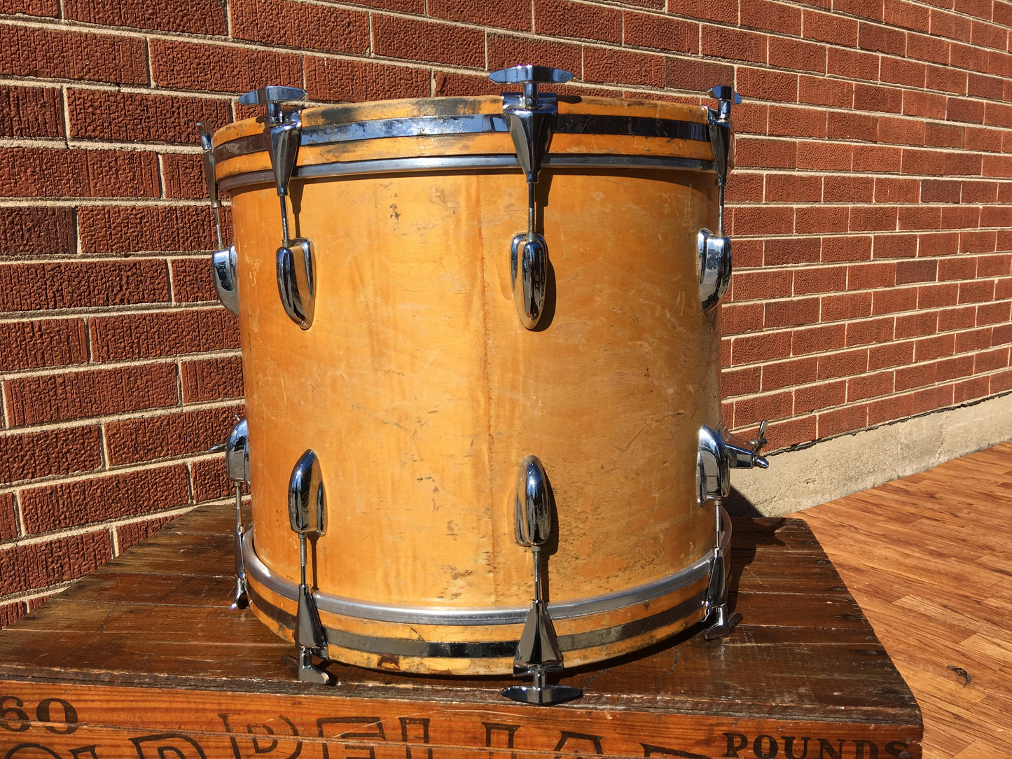 1970's Slingerland 14x18 Bop Bass Drum 3 Ply Natural Maple