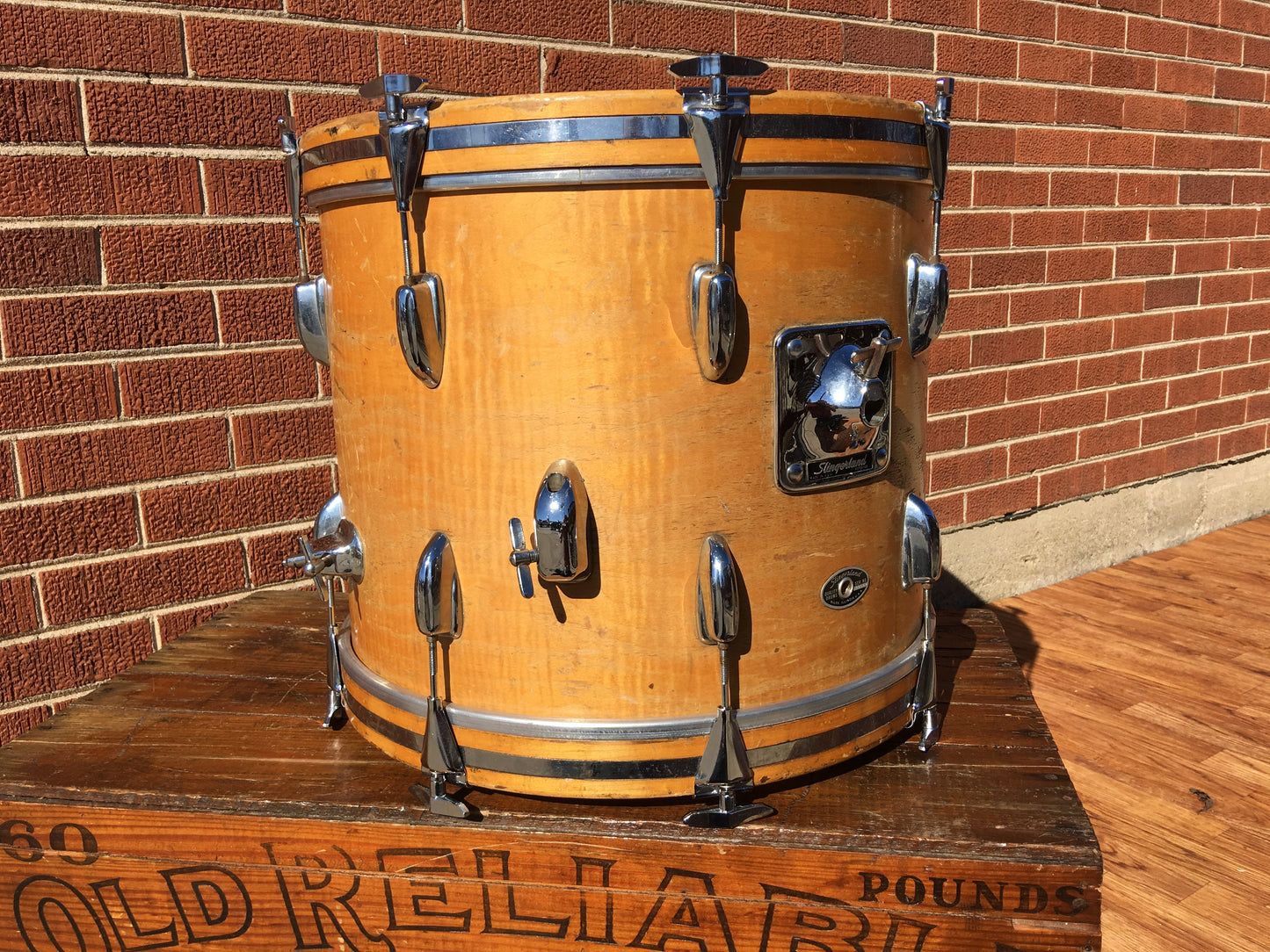 1970's Slingerland 14x18 Bop Bass Drum 3 Ply Natural Maple