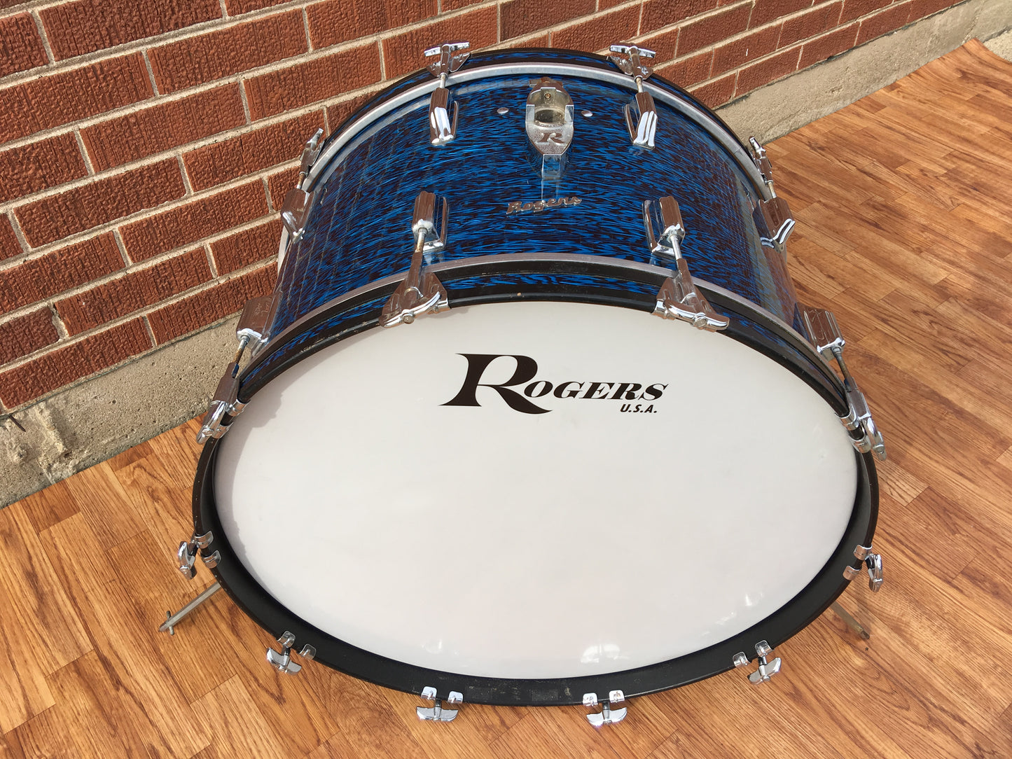 1960s Rogers 14"x24" Holiday Dayton Bass Drum - Blue Onyx
