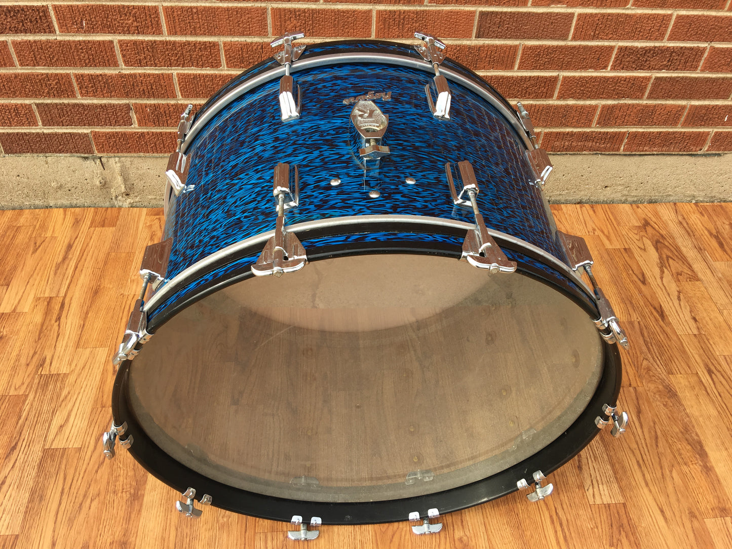 1960s Rogers 14"x24" Holiday Dayton Bass Drum - Blue Onyx