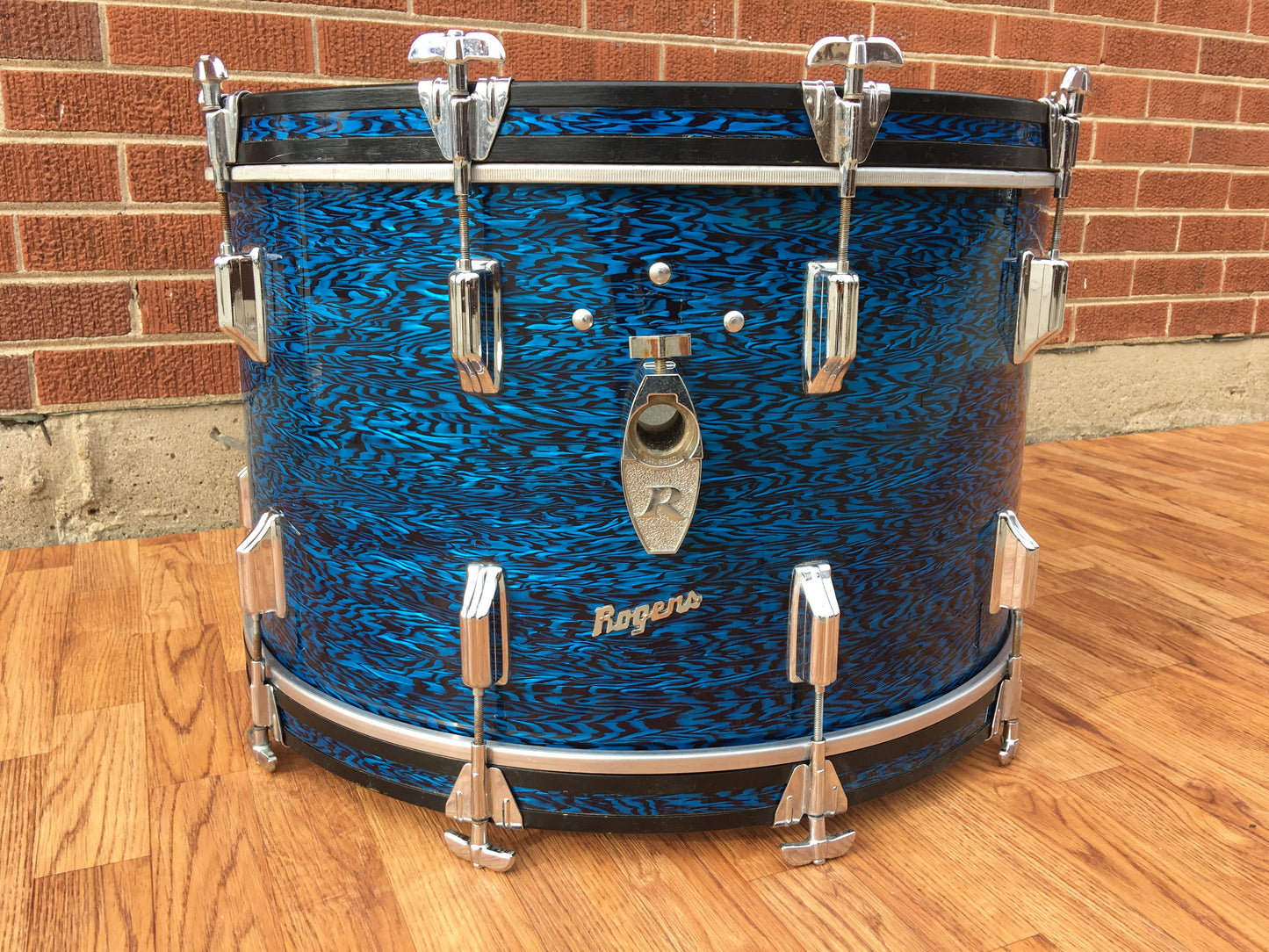 1960s Rogers 14"x24" Holiday Dayton Bass Drum - Blue Onyx