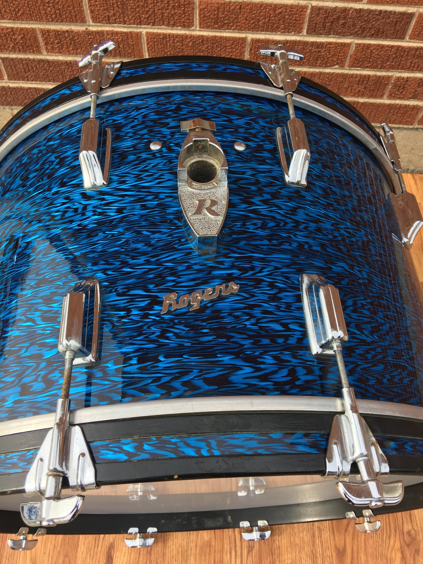 1960s Rogers 14"x24" Holiday Dayton Bass Drum - Blue Onyx