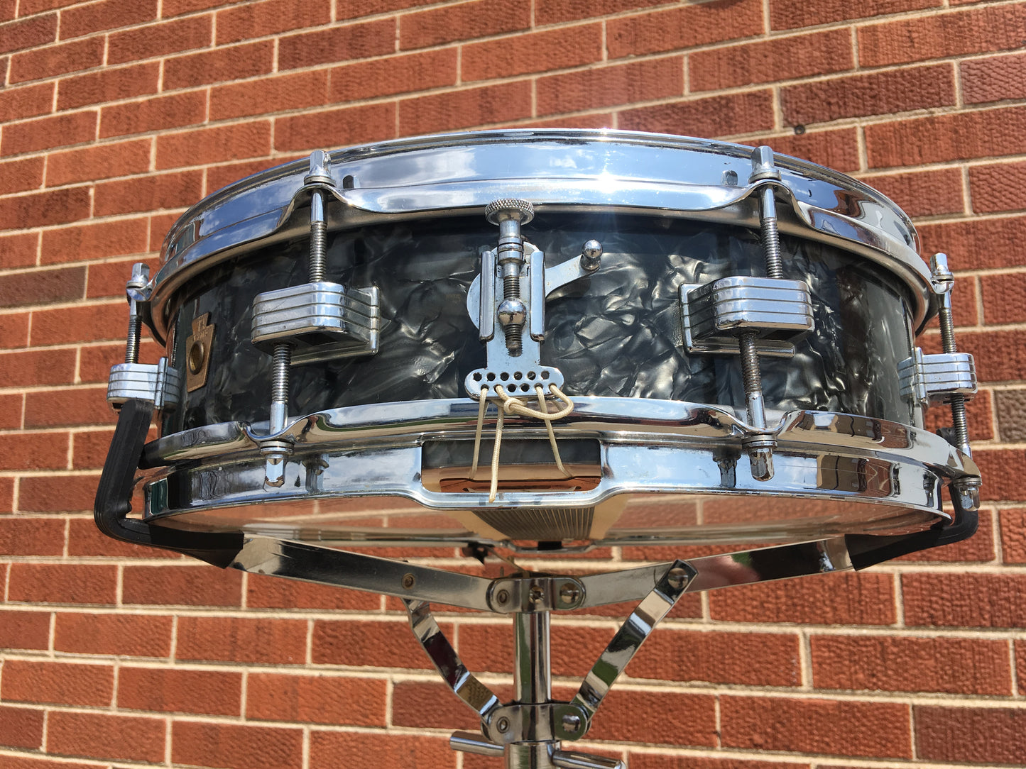 Vintage Ludwig WFL Snare 4x14 Black Diamond Pearl Brass Hoops