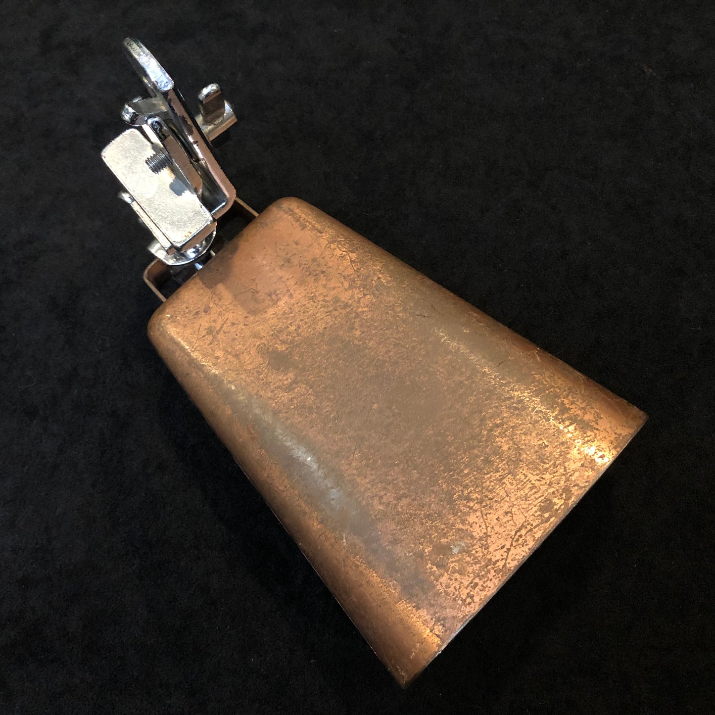 Vintage Slingerland 6" Copper Cow Bell w/ Bass Drum Mount