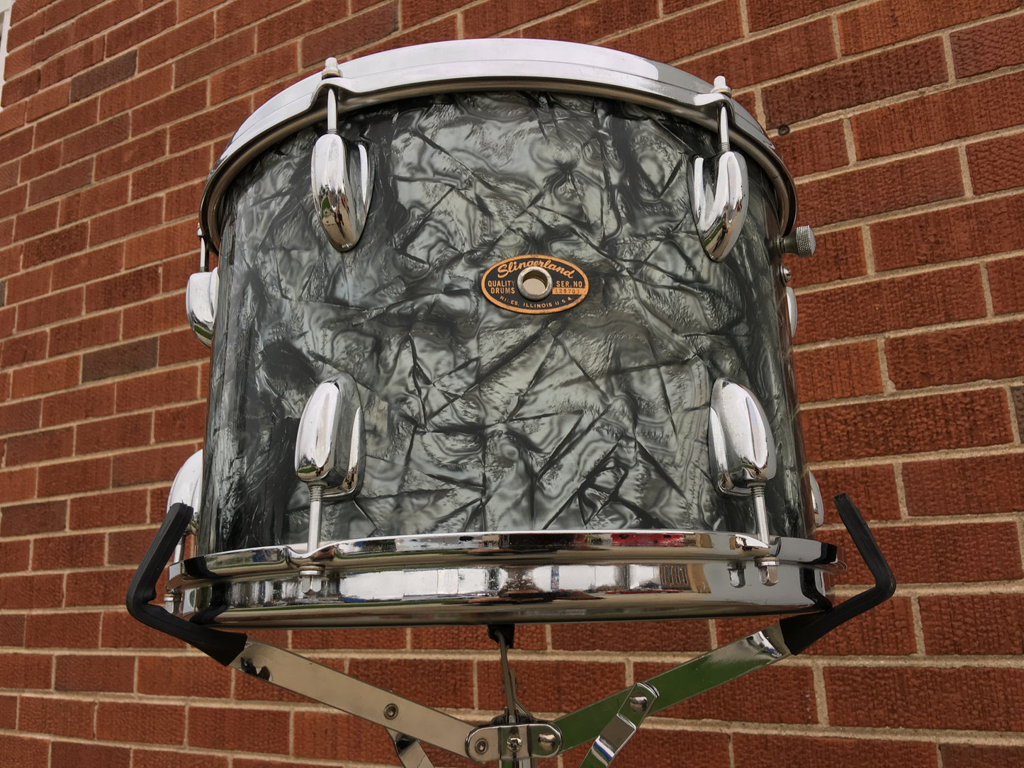 1960's Slingerland 9x13 Tom Drum Black Diamond Pearl