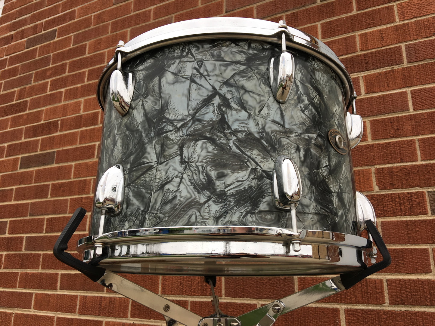 1960's Slingerland 9x13 Tom Drum Black Diamond Pearl