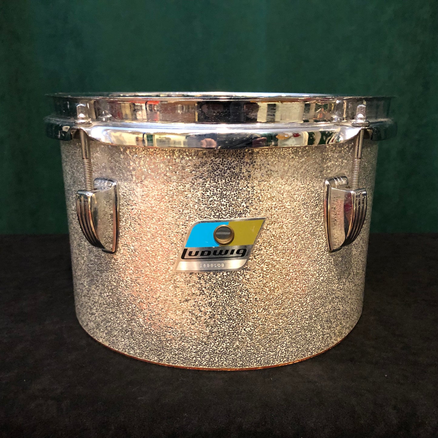 1970s Ludwig 5.5x8 & 6.5x10 Concert Toms Silver Sparkle