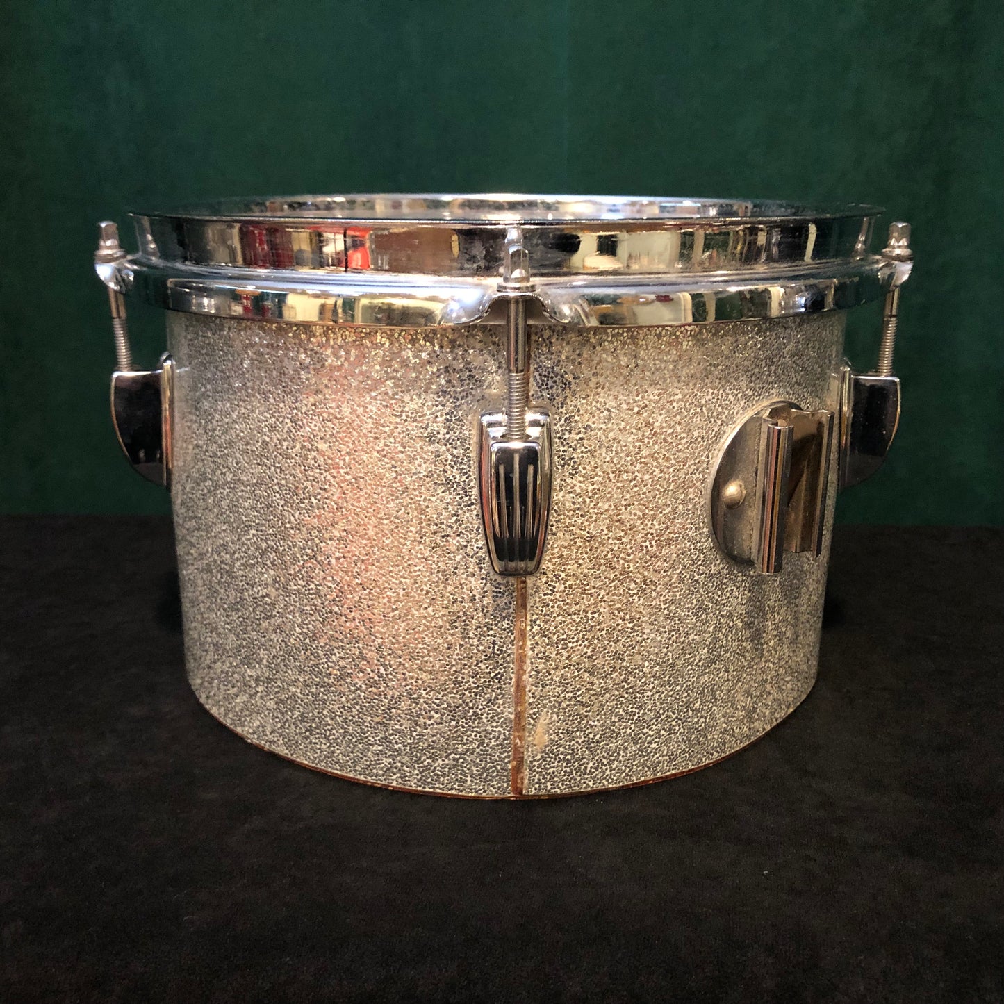 1970s Ludwig 5.5x8 & 6.5x10 Concert Toms Silver Sparkle