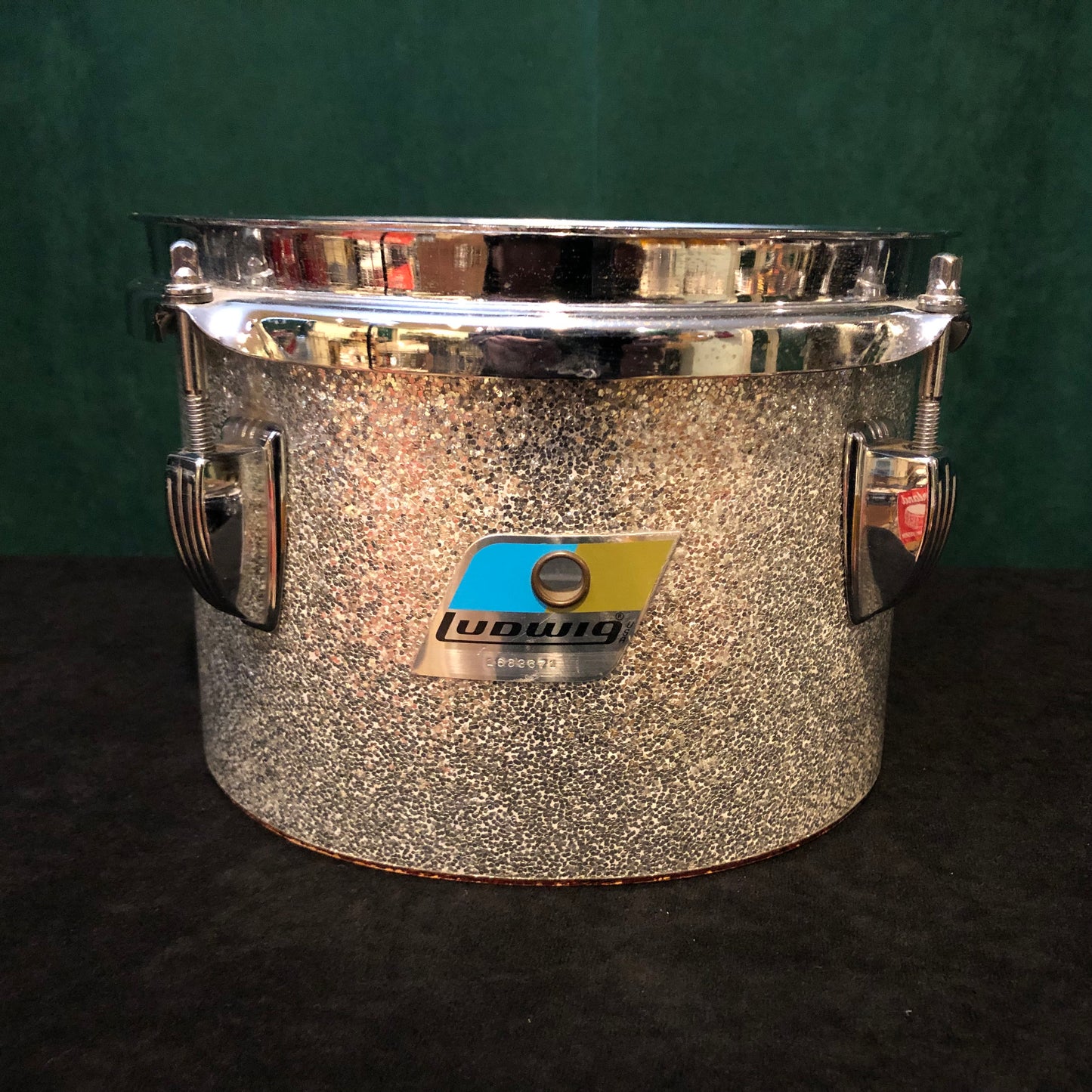 1970s Ludwig 5.5x8 & 6.5x10 Concert Toms Silver Sparkle