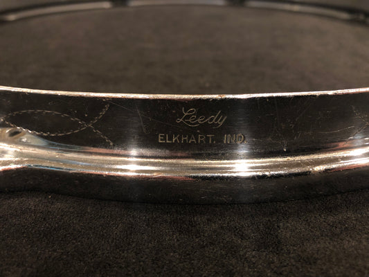 Vintage Leedy 14" Engraved Broadway Parallel Snare Drum Hoop 8-Lug Elkhart, IN