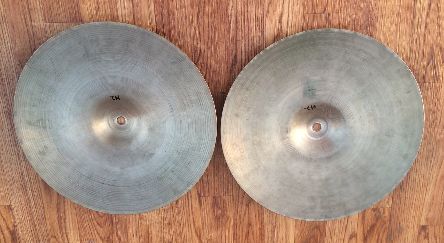 14" 1960's Zildjian A Hi - Hat Cymbals Pair - Inventory # 142