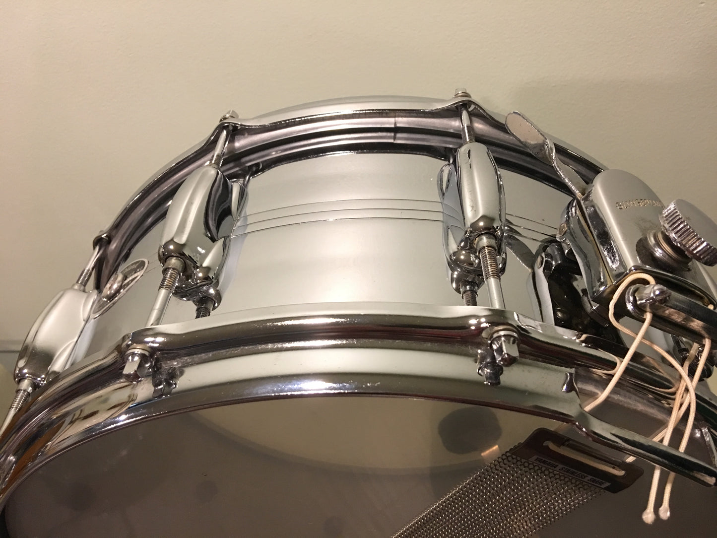 1970's Slingerland 10 Lug Gene Krupa Chrome Over Brass Snare Drum 6.5X14