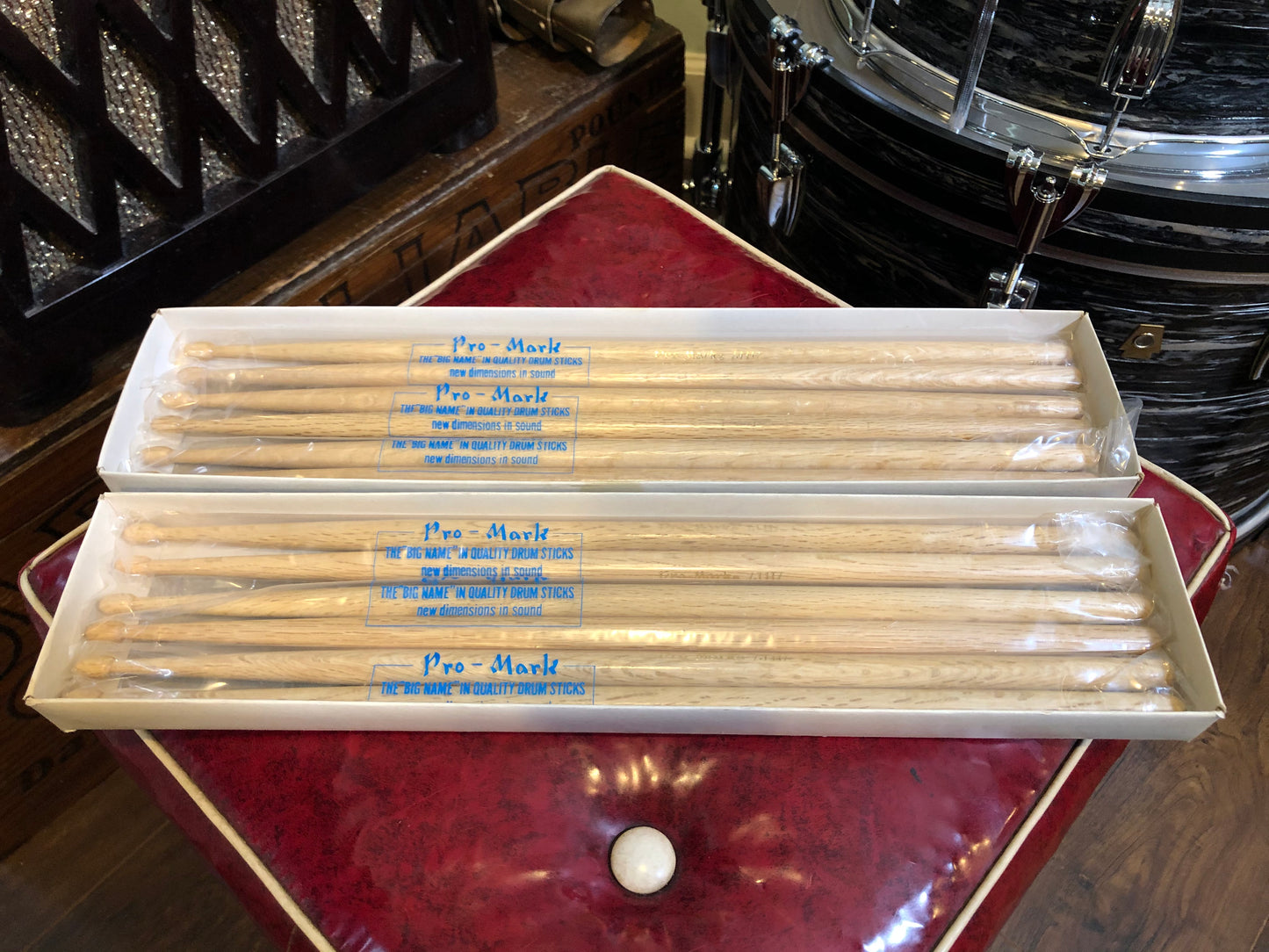 1960s NOS Pro-Mark Model JH Jake Hanna Drumsticks Wood Tip 6 Pairs w/ Box Made In Japan