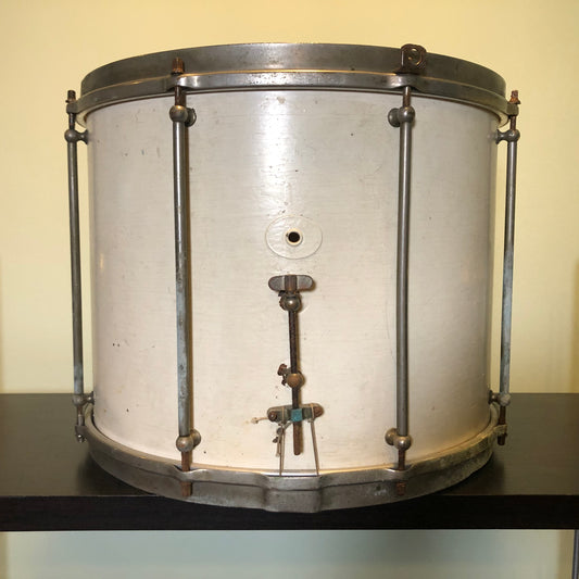 Vintage Ludwig 12x15 Mahogany Marching Snare Drum Painted White