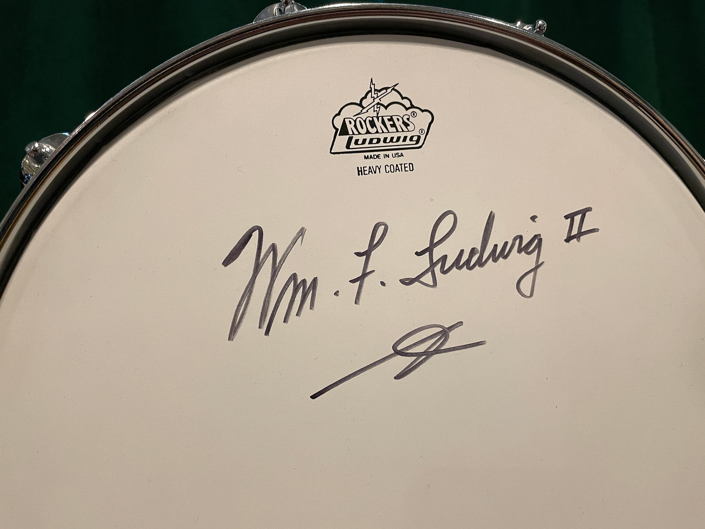 N.O.S. 1990s Ludwig 5x14 Wm. F. Ludwig II Signed Limited Edition Floral Engraved Black Beauty Snare Drum w/ Case