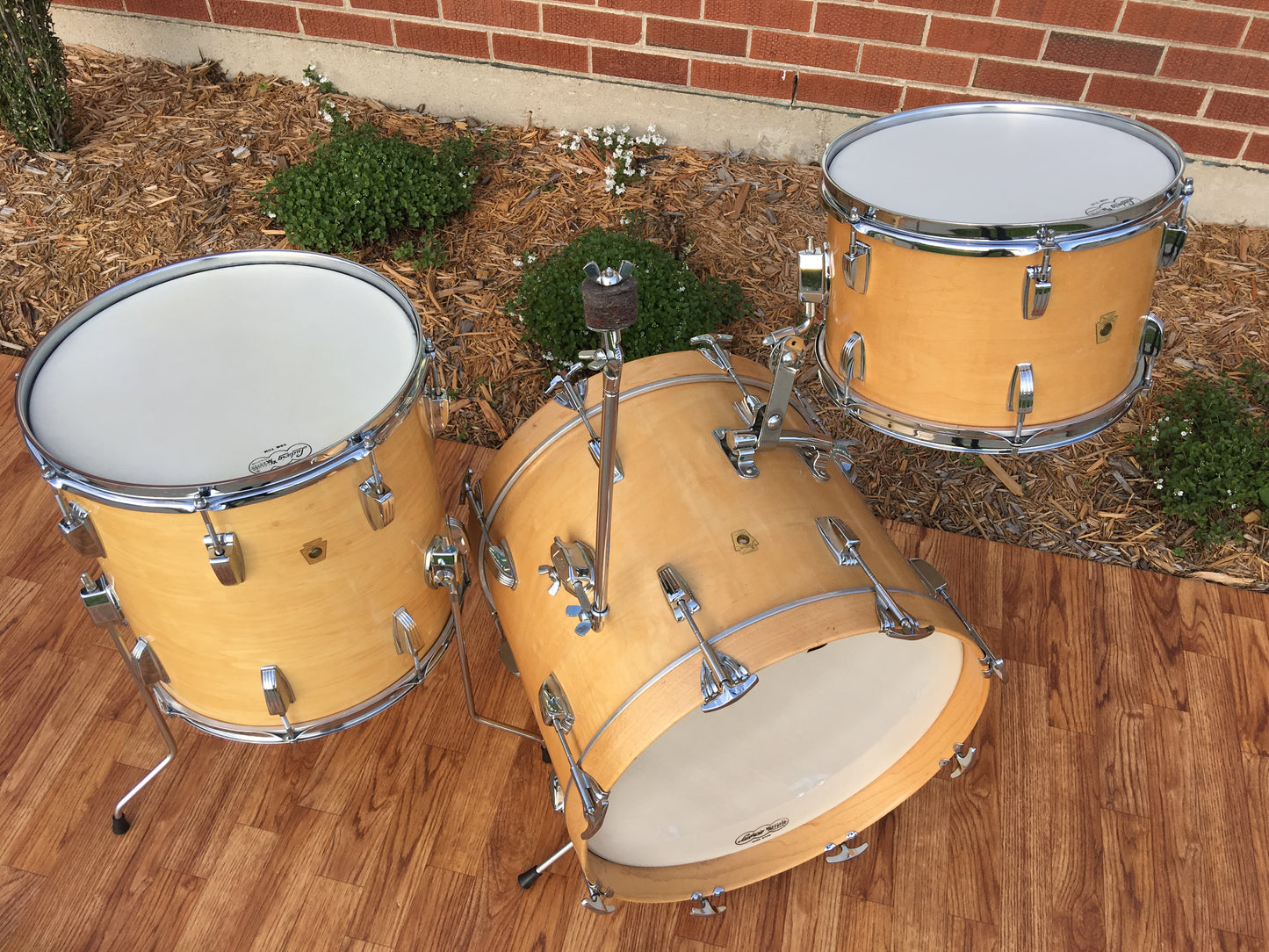 1967 Ludwig Thermo-Gloss Natural Maple Bop Drum Set 18/12/14