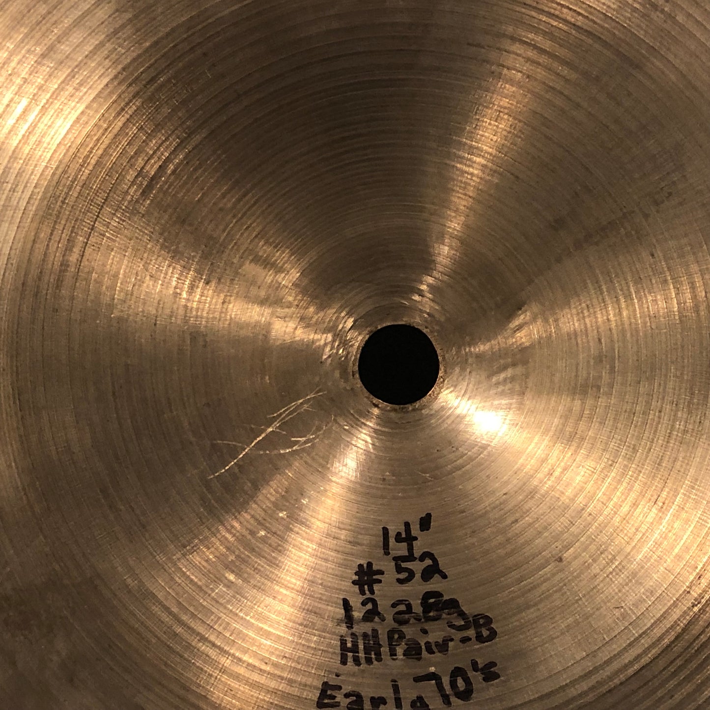 14" Zildjian A 1970s Hi-Hat Cymbal Set 892/1228g #52